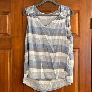 Striped Sleeveless Top - Blue and White, Old Navy, size L, new w/tags